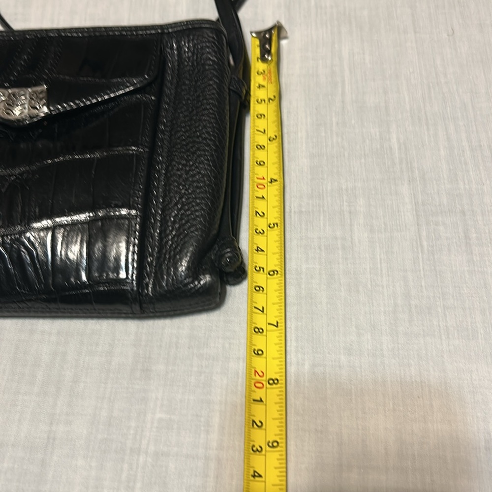 Brighton Croc Black Leather Crossbody Bag - Picture 10 of 10